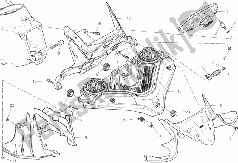 Todas as partes de Fanale Anteriore E Cruscotto do Ducati Superbike 1199 Panigale S ABS USA 2014